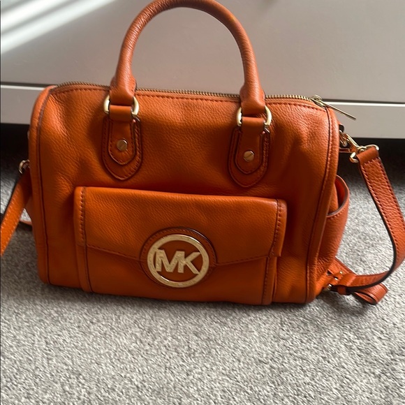Michael Kors Handbags - Michael Kors Orange Leather Satchel